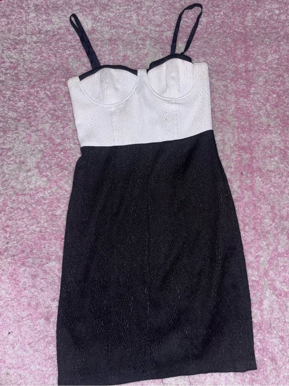 Alice + Olivia Black and White Bustier Mini Dress